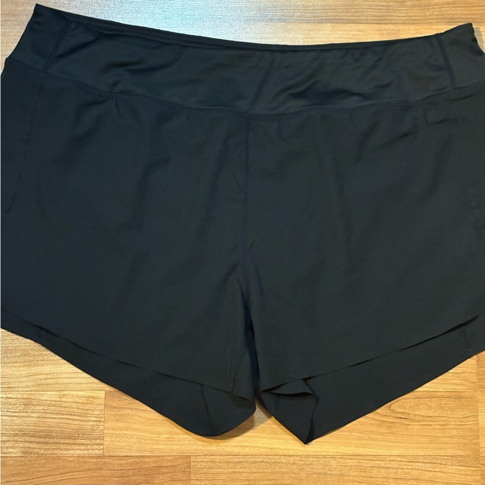 Eddie Bauer Women's Black Athletic Shorts XL Elastic Waist Back Zipper Pocket - Picture 2 of 9
